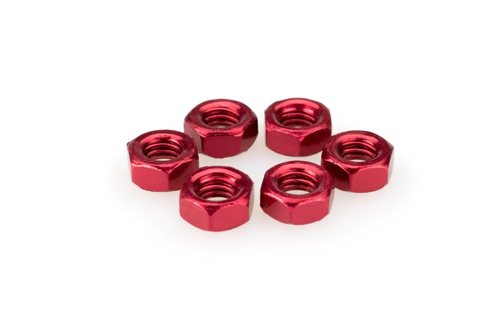 PUIG 0764R Muttern aus Anodisierten Aluminium passend fuer UNIVERSAL UNIVERSAL Rot