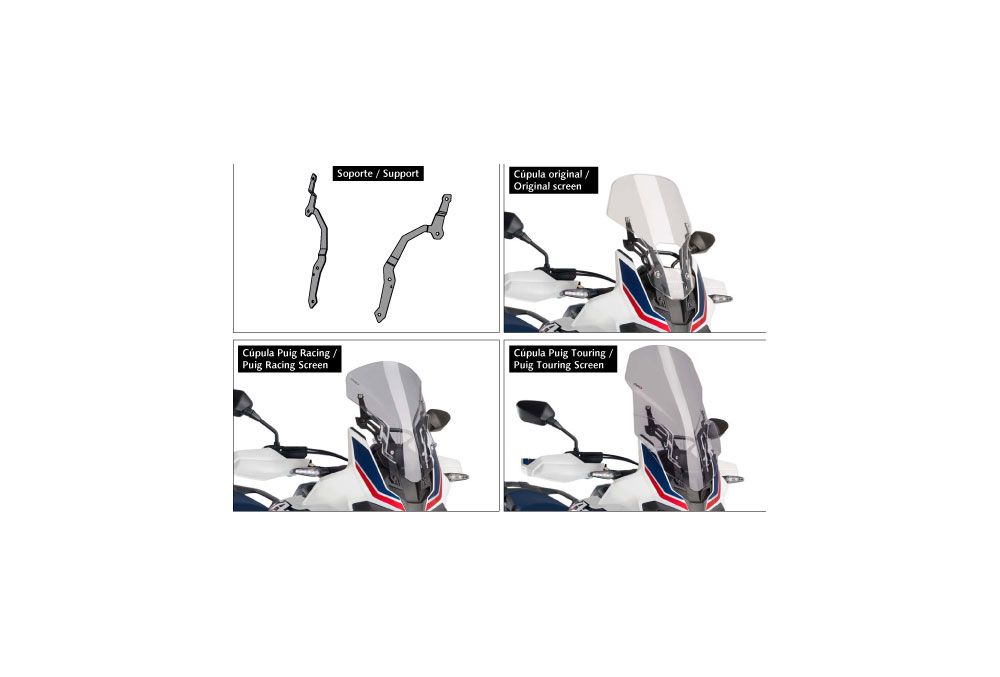 PUIG 9154N M.E.M. (Manueller Hebemechanismus) passend fuer HONDA CRF1000L AFRICA TWIN Schwarz