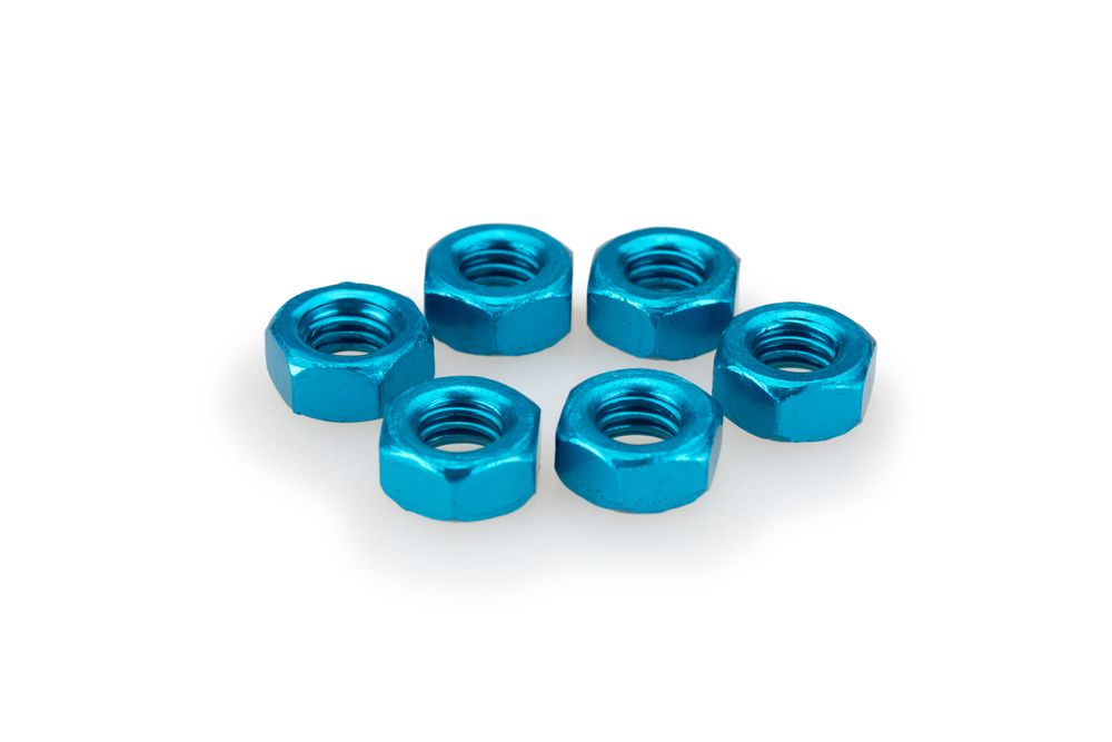 PUIG 0764A Muttern aus Anodisierten Aluminium passend fuer UNIVERSAL UNIVERSAL Blau