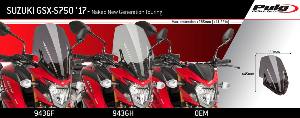 PUIG 9436F New Generation Touring  passend fuer SUZUKI GSX-S750 Stark getönt