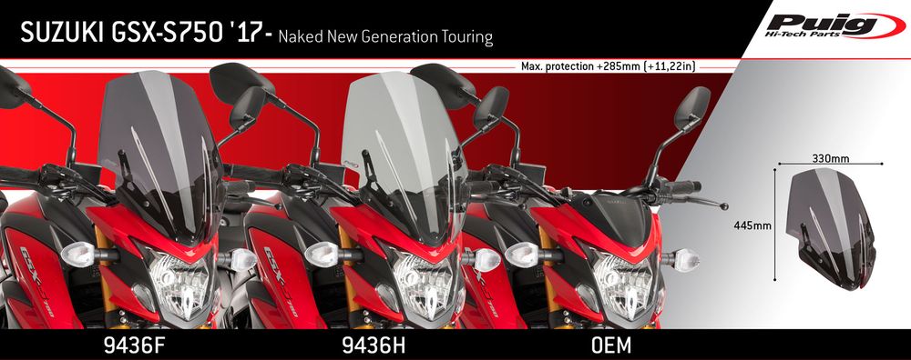 PUIG 9436W New Generation Touring passend fuer SUZUKI GSX-S750 Transparent