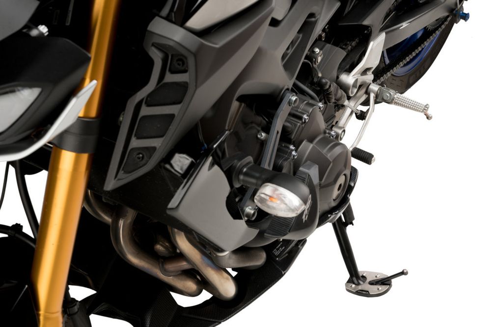 PUIG 20182N Fusstandverbreiterung mit Standardaufhängung passend fuer YAMAHA MT-09 Schwarz