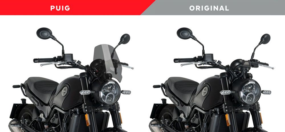 PUIG 9747F Windschutzscheibe New Generation Sport passend fuer BENELLI LEONCINO 500 Stark getönt