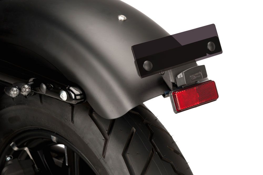 PUIG 9994N Kennzeichenhalters passend fuer HARLEY DAVIDSON SOFTAIL SLIM FLSL Schwarz