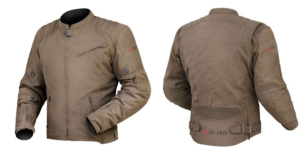 X-Guard Scrambler - Motorradjacke im Vintage Look - braun, Groesse L