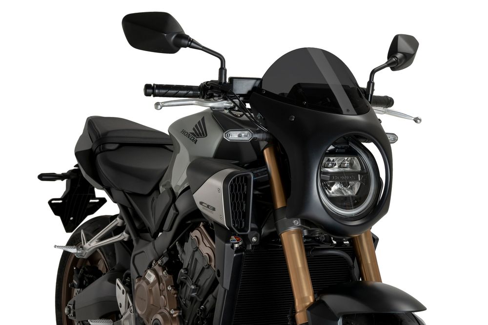 PUIG 21961F Retro-Verkleidungscheibe  passend fuer HONDA CB650R NEO SPORTS CAFE ECLUTCH Stark getönt