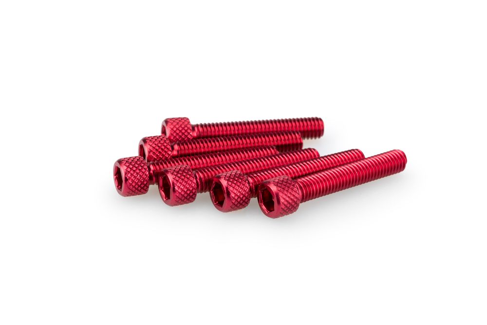 PUIG 0346R Muttern aus Anodisierten Aluminium passend fuer UNIVERSAL UNIVERSAL Rot