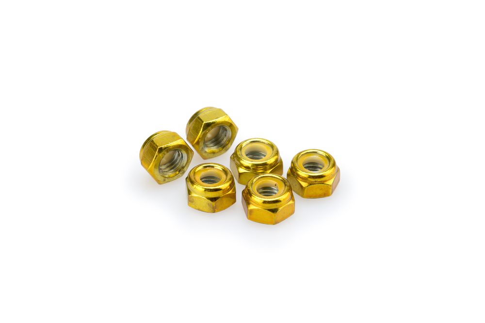 PUIG 0832G Muttern aus Anodisierten Aluminium passend fuer UNIVERSAL UNIVERSAL Gelb