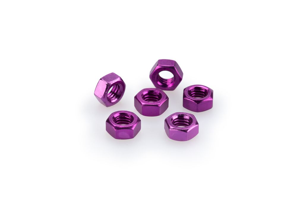 PUIG 0764L Muttern aus Anodisierten Aluminium passend fuer UNIVERSAL UNIVERSAL Lila