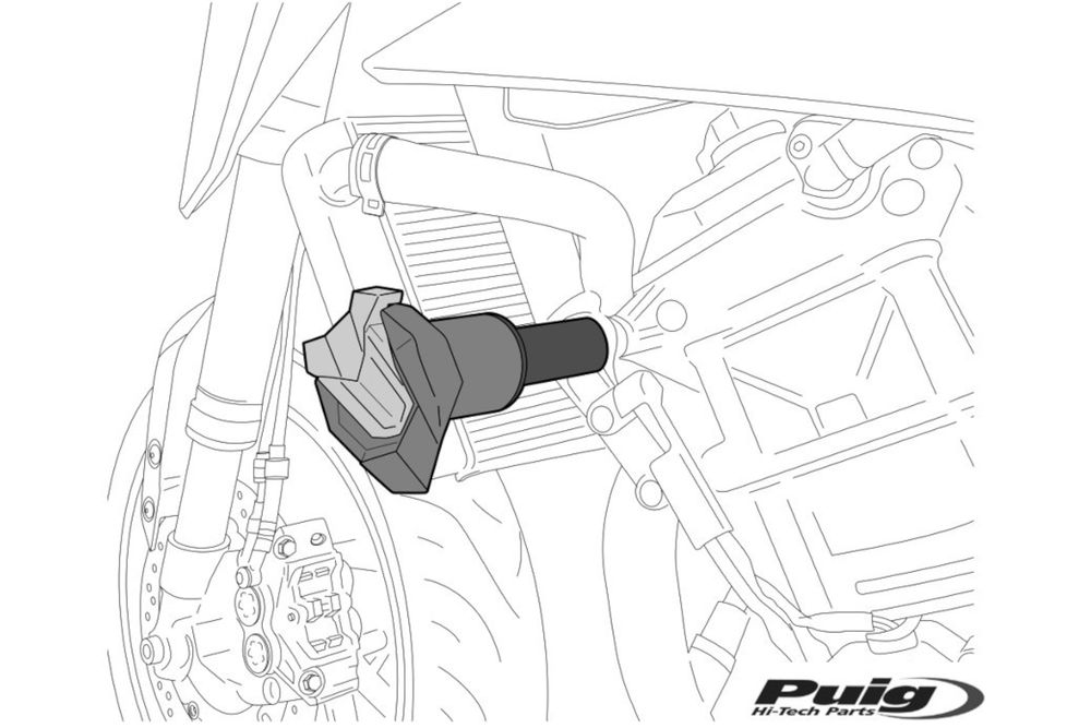 PUIG 6557N Sturzpads R19 passend fuer DUCATI HYPERMOTARD 821 Schwarz
