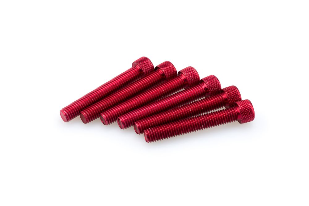 PUIG 0524R Muttern aus Anodisierten Aluminium passend fuer UNIVERSAL UNIVERSAL Rot