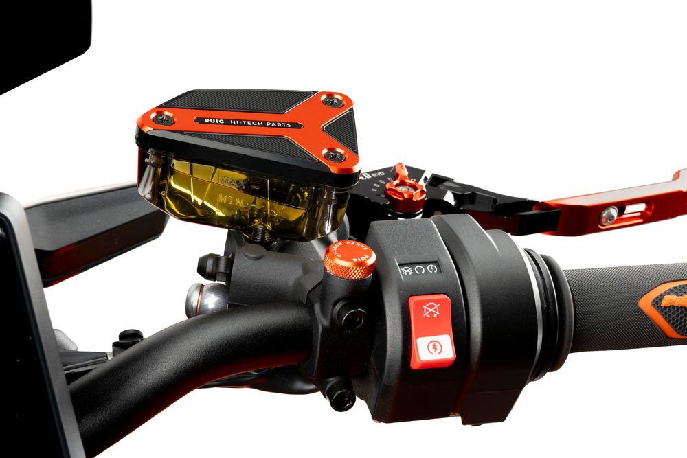 PUIG 22004T Vorderer Bremsflüssigkeitsbehälterdeckel passend fuer KTM 990 DUKE Orange