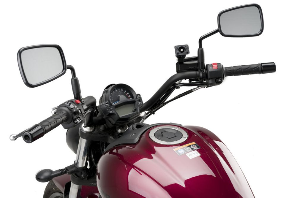 PUIG 20518N Halterunge für Handys und Schutzhülle passend fuer KAWASAKI ER-6F Schwarz