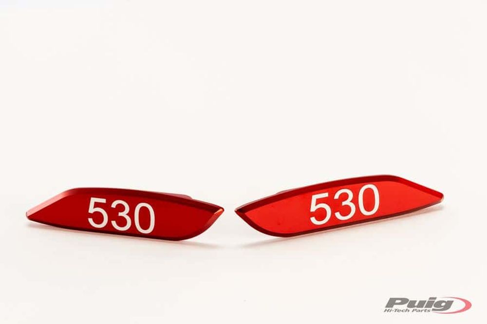PUIG 7511R Kappen Set für OEM Spiegel  passend fuer YAMAHA T-MAX 530 Rot
