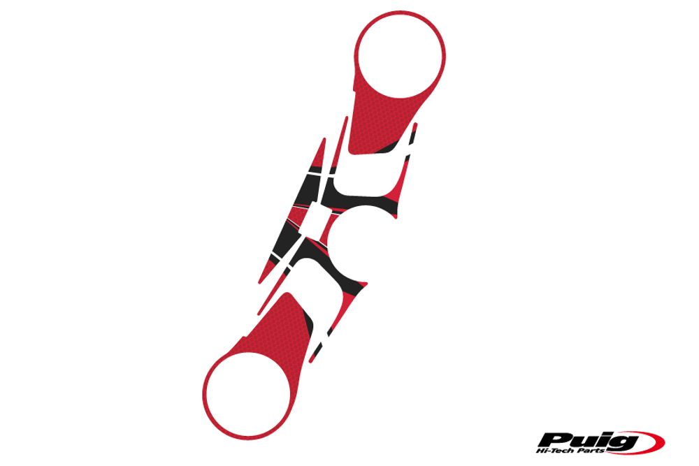 PUIG 6988R Radikal Yoke Protector passend fuer APRILIA RSV4 Rot