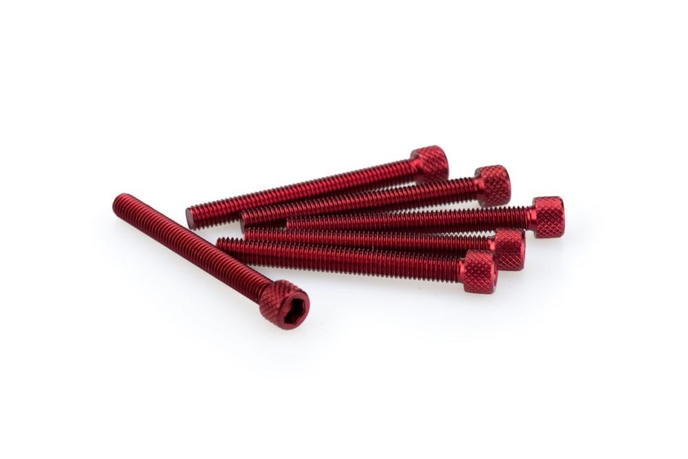 PUIG 0446R Muttern aus Anodisierten Aluminium passend fuer UNIVERSAL UNIVERSAL Rot