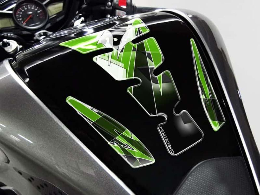 PUIG 4720V Wings Tankprotektor passend fuer KAWASAKI KLE500 Grün