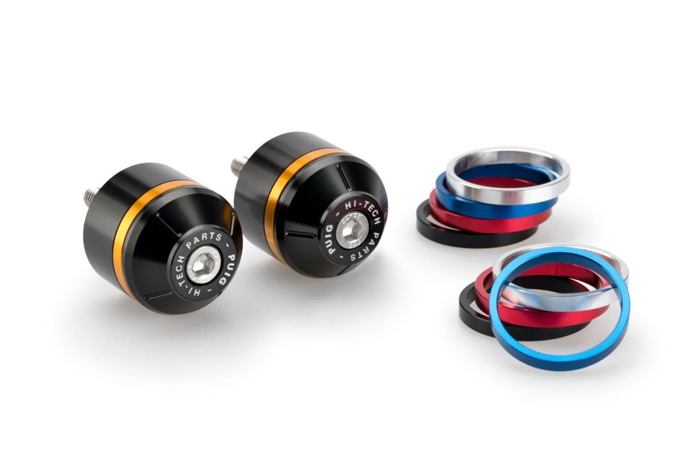 PUIG 20720N Kurze Lenkerendgewichte mit Ring passend fuer DUCATI MONSTER 937 Schwarz
