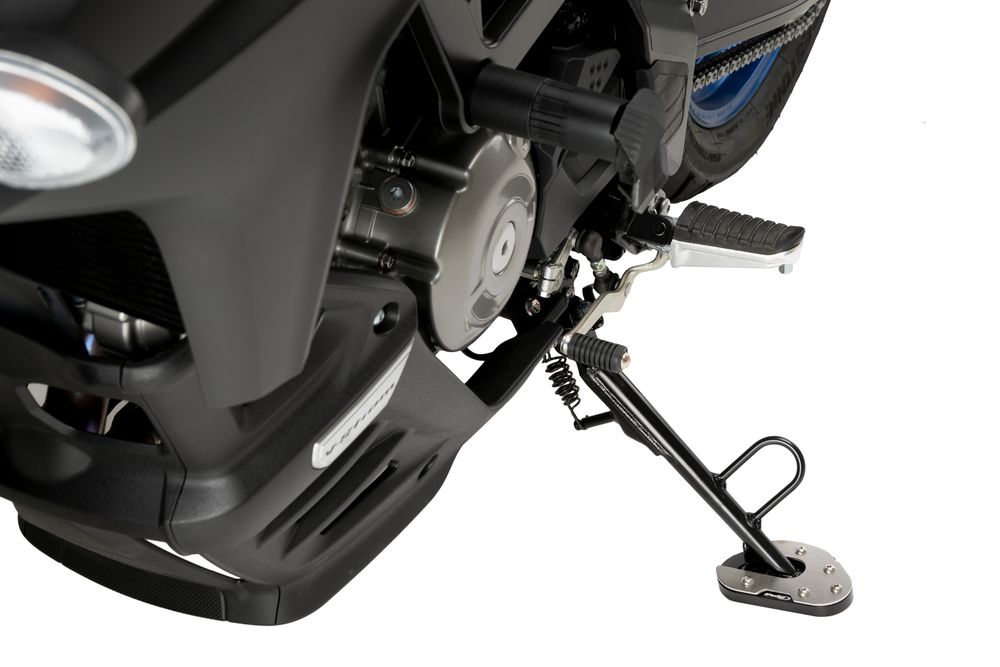 PUIG 20179N Fusstandverbreiterung mit Standardaufhängung passend fuer SUZUKI DL650 V-STROM Schwarz