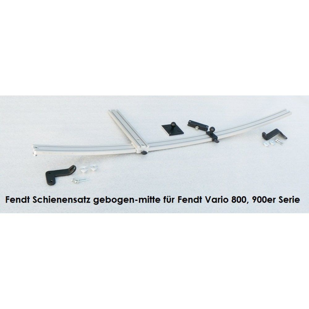 RA 7009-3077- Platte 6x78x80 Rauch Fendt-Schienensatz <<gebogen-mitte>> Alu Kugelf