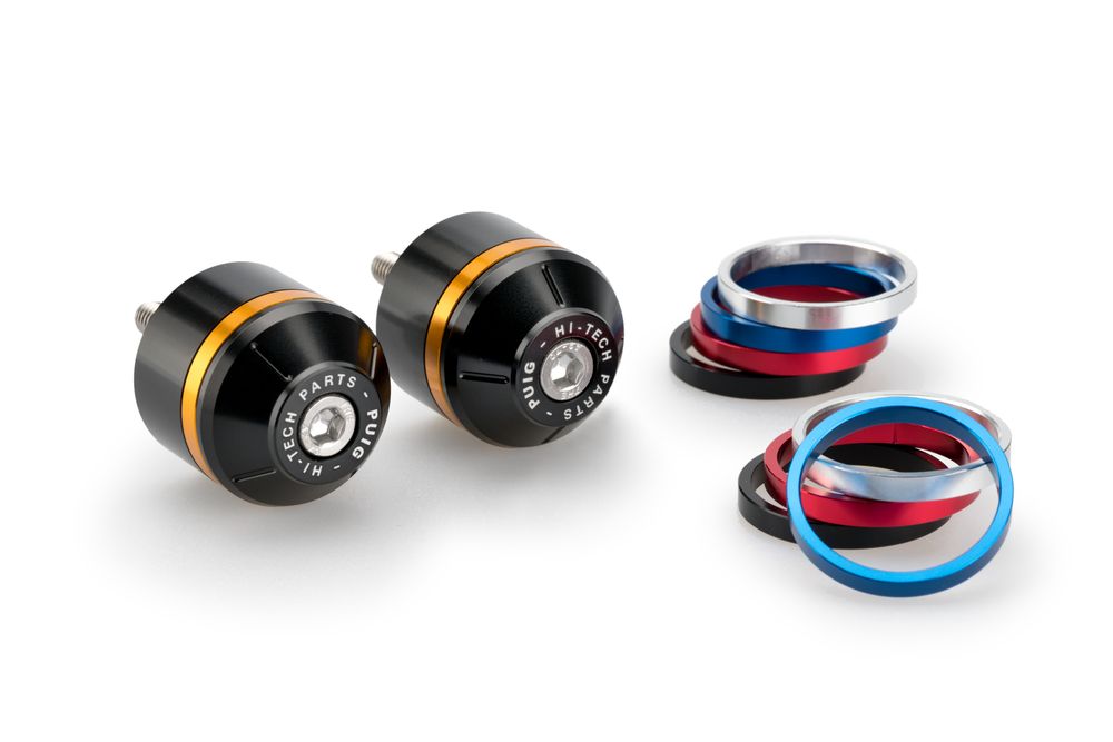 PUIG 20720N Kurze Lenkerendgewichte mit Ring passend fuer DUCATI MONSTER 937 SP Schwarz