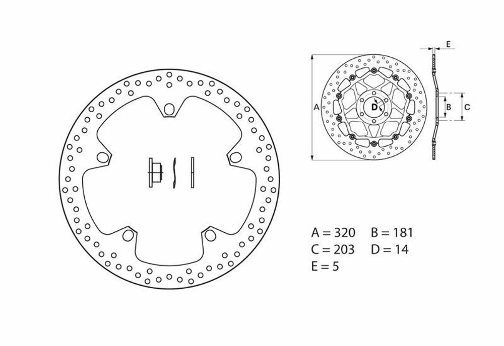 SP 1035399 BREMBO Serie Oro rund starr Bremsscheibe  passend fuer BMW S 1000 RR