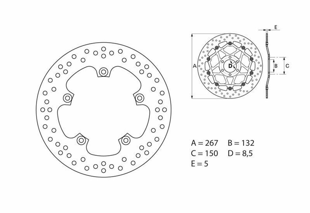 SP 1035502 BREMBO Serie Oro rund starr Bremsscheibe  passend fuer YAMAHA X-MAX 125