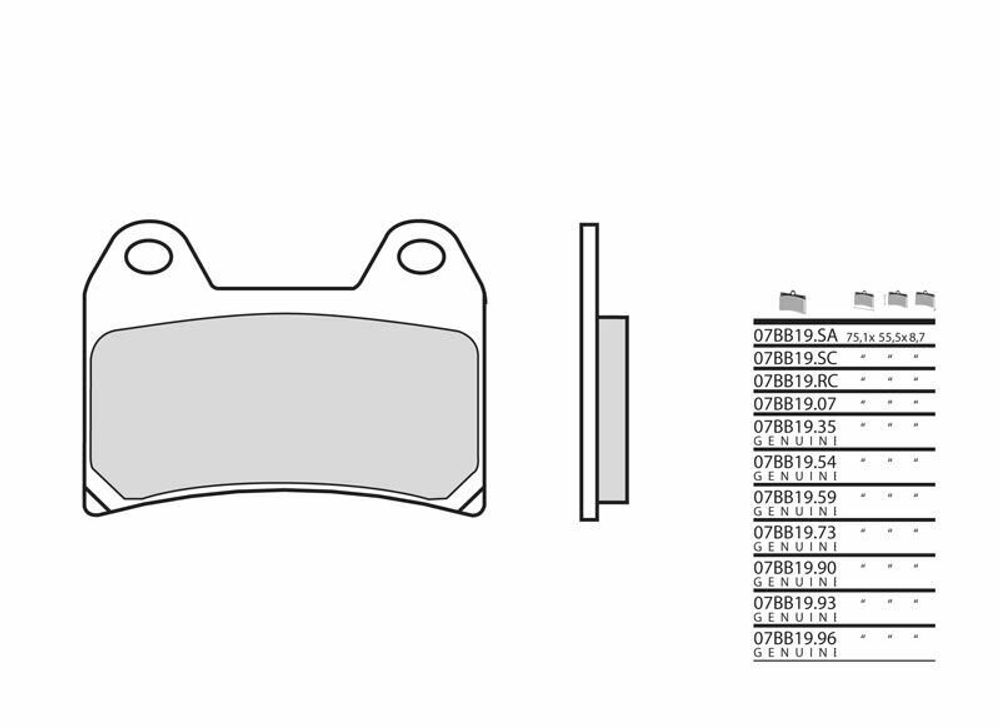 SP 1035823 BREMBO Genuine Sintermetall Bremsbeläge - 07BB1990  passend fuer MOTO GUZZI V85 TT