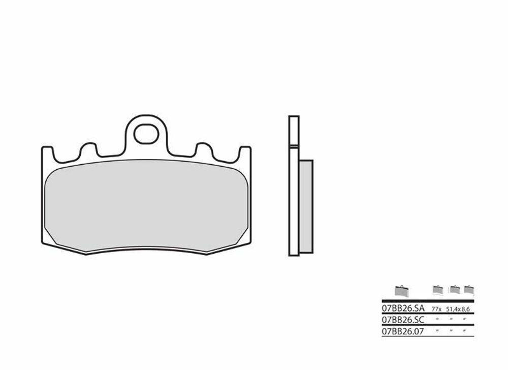 SP 1035840 BREMBO Street Carbon Keramik Bremsbeläge - 07BB2607  passend fuer BMW R 1200 RT