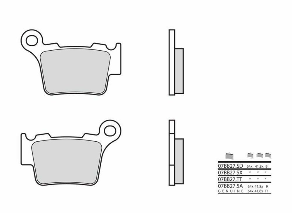 SP 1035845 BREMBO Off-Road Sintermetall Bremsbeläge - 07BB27SD  passend fuer KTM 250 SX-F