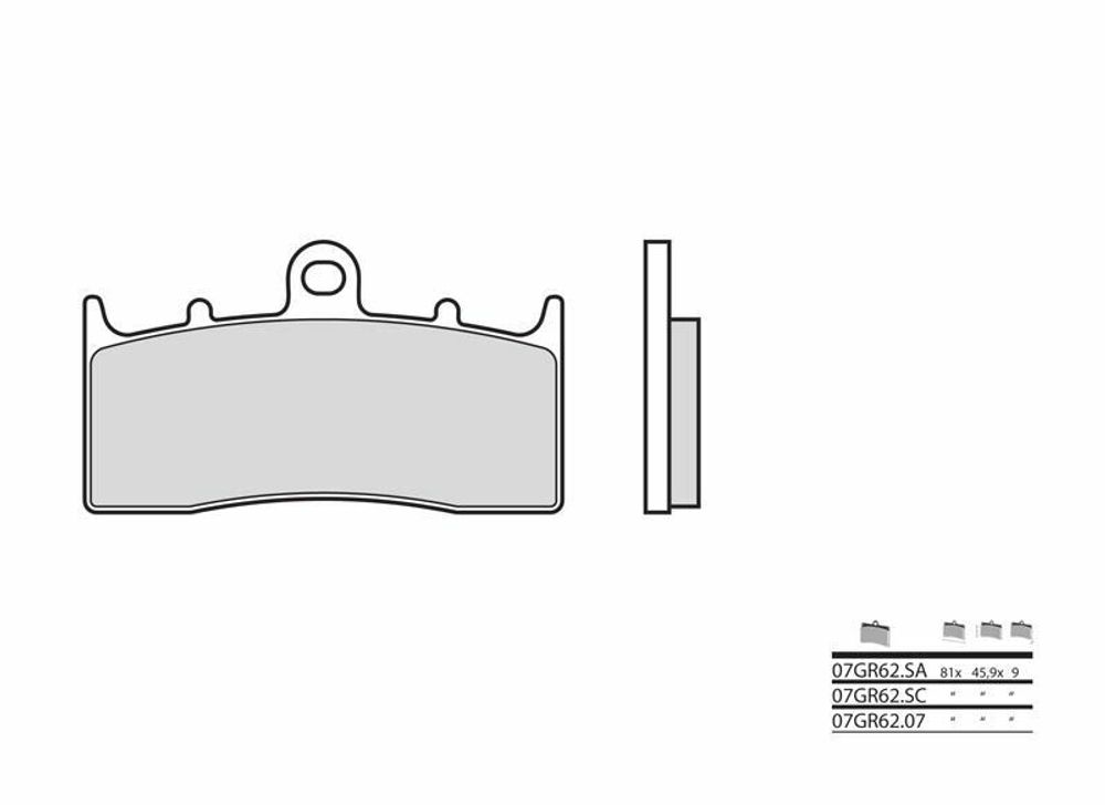 SP 1035909 BREMBO Street Sintermetall Bremsbeläge - 07GR62SA  passend fuer BMW R 1200 R