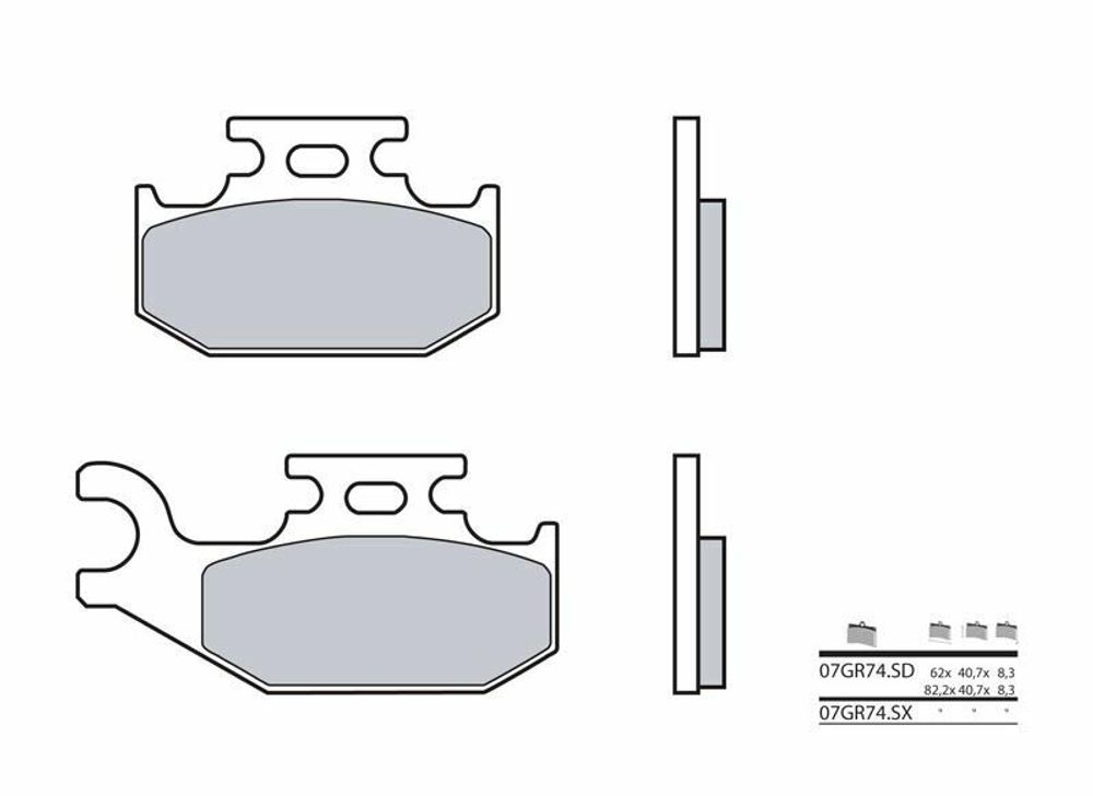 SP 1035923 BREMBO Off-Road Sintermetall Bremsbeläge - 07GR74SD  passend fuer YAMAHA YFM 700 RAPTOR