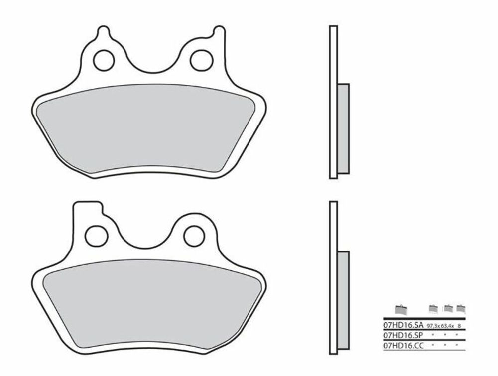 SP 1035948 BREMBO Street Sintermetall Bremsbeläge - 07HD16SA  passend fuer HARLEY DAVIDSON XL 883 S