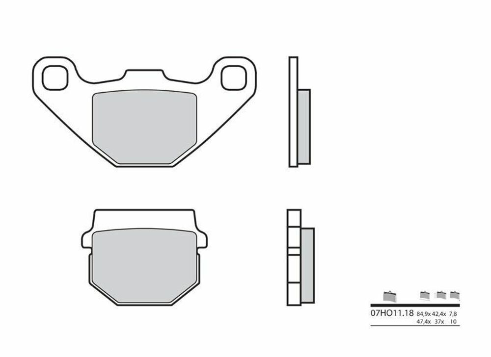 SP 1035965 BREMBO Street Carbon Keramik Bremsbeläge - 07HO1118  passend fuer HM CRE 50