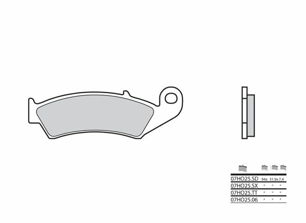SP 1035987 BREMBO Off-Road Sintermetall Bremsbeläge - 07HO25SD  passend fuer HONDA CR 125 R