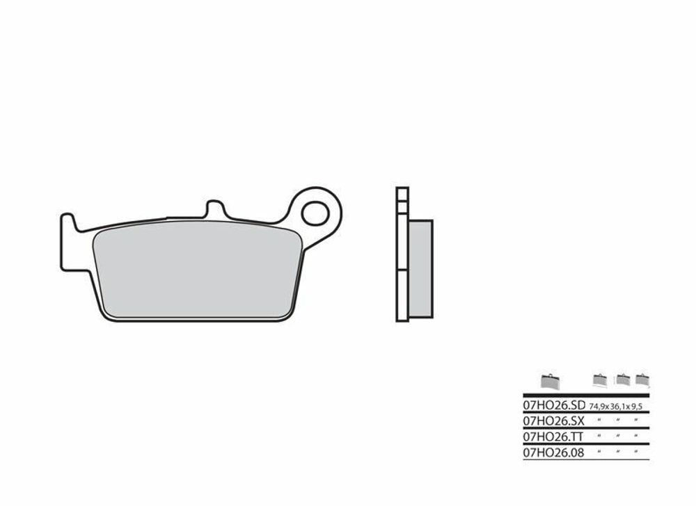 SP 1035990 BREMBO Off-Road Sintermetall Bremsbeläge - 07HO26SX  passend fuer SUZUKI DR-Z 400 SM
