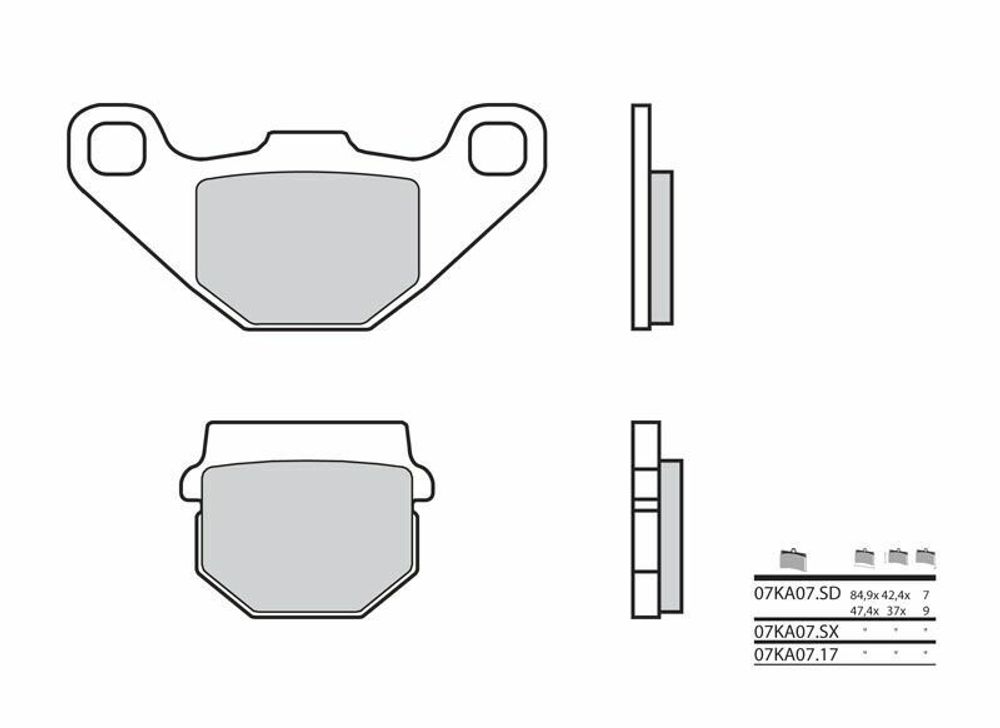 SP 1036060 BREMBO Street Carbon Keramik Bremsbeläge - 07KA0717  passend fuer HYOSUNG FX 110 MIDAS