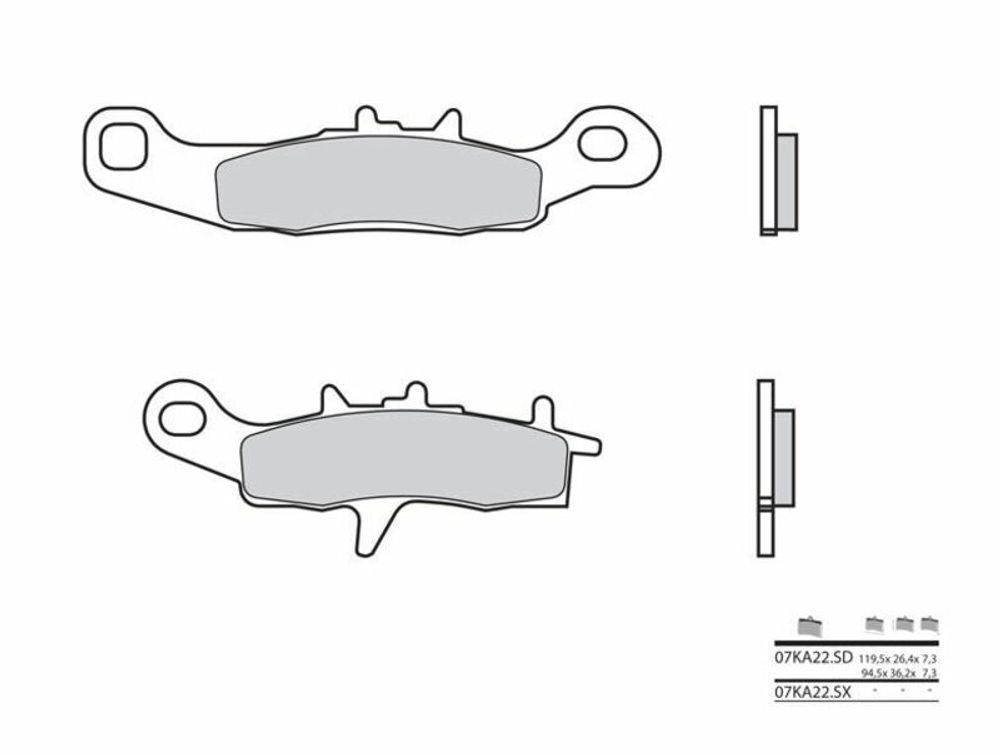 SP 1036105 BREMBO Off-Road Sintermetall Bremsbeläge - 07KA22SD  passend fuer KAWASAKI KX 100