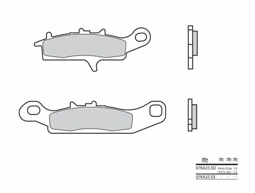 SP 1036115 BREMBO Off-Road Sintermetall Bremsbeläge - 07KA25SX  passend fuer KAWASAKI KFX 450