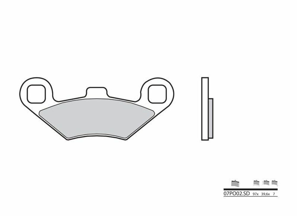 SP 1036135 BREMBO Off-Road Sintermetall Bremsbeläge - 07PO02SD  passend fuer POLARIS SPORTSMAN 350