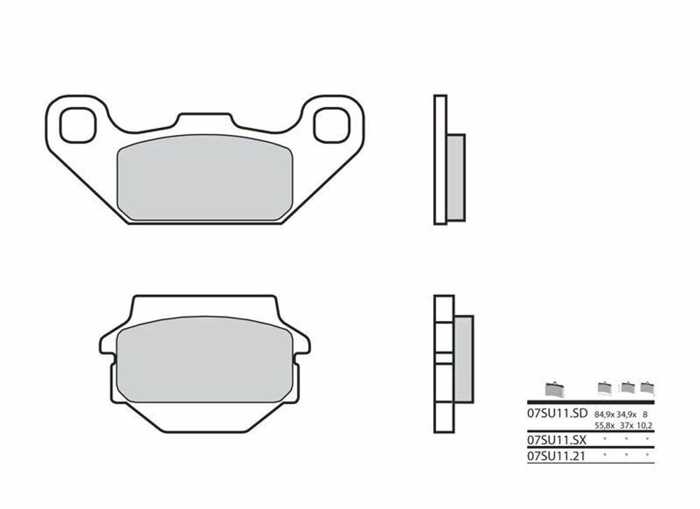 SP 1036156 BREMBO Off-Road Sintermetall Bremsbeläge - 07SU11SX  passend fuer POLARIS SCRAMBLER 850