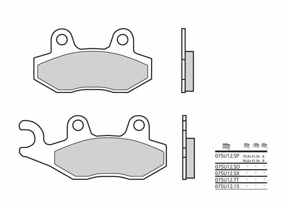 SP 1036159 BREMBO Off-Road Sintermetall Bremsbeläge - 07SU12SX  passend fuer YAMAHA YBR 125