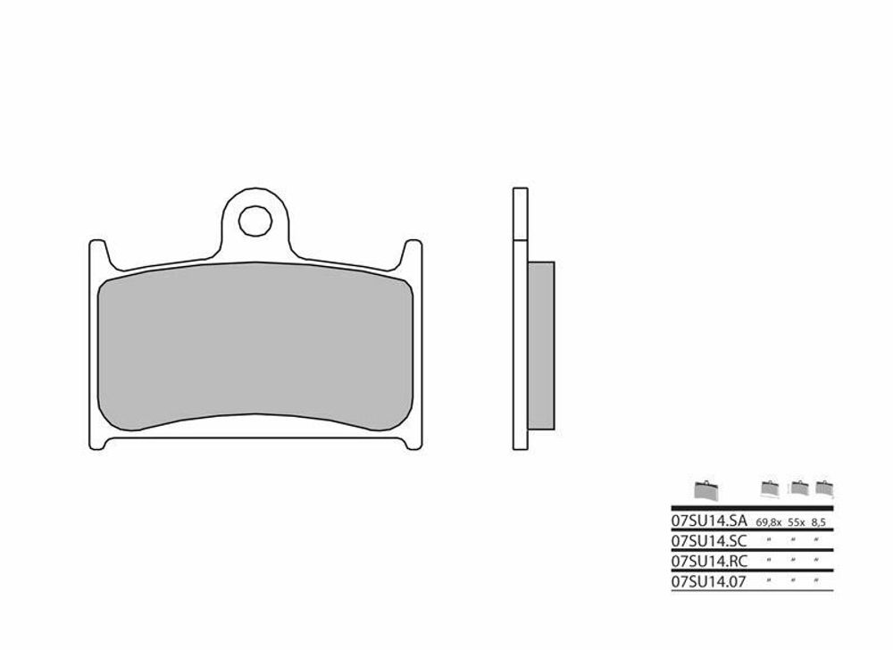 SP 1036166 BREMBO Competition Carbon Keramik Bremsbeläge - 07SU14RC  passend fuer TRIUMPH DAYTONA 900