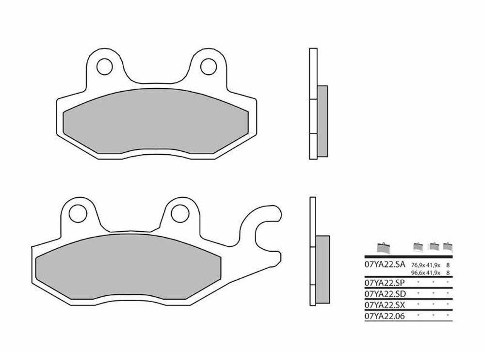 SP 1036230 BREMBO Street Sintermetall Bremsbeläge - 07YA22SA  passend fuer HONDA REBEL 250