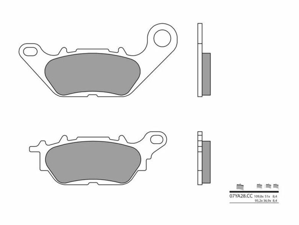 SP 1036248 BREMBO Street Carbon Keramik Bremsbeläge - 07YA28CC  passend fuer YAMAHA CRYPTON 135