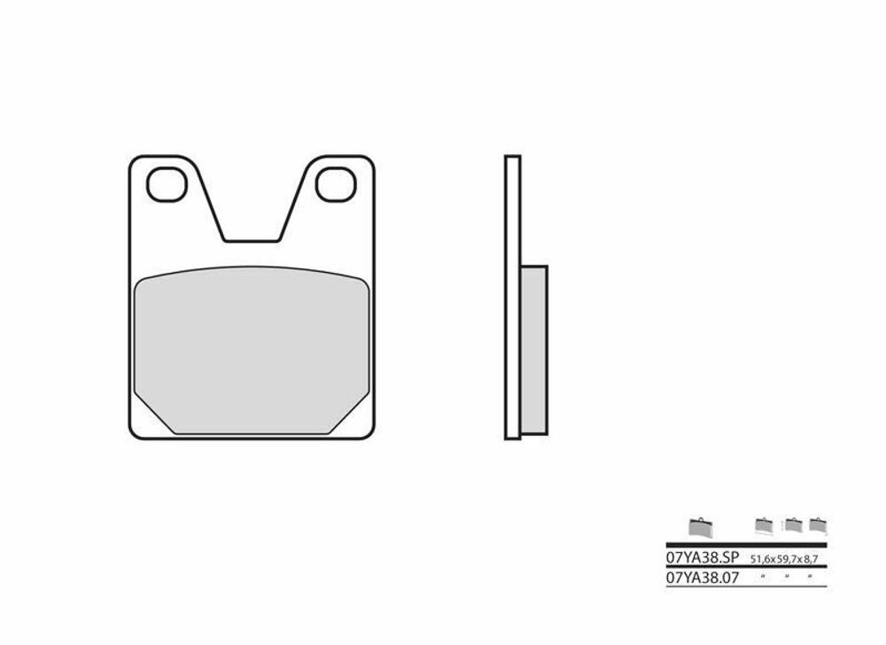 SP 1036259 BREMBO Street Sintermetall Bremsbeläge - 07YA38SP  passend fuer YAMAHA YZF-R7