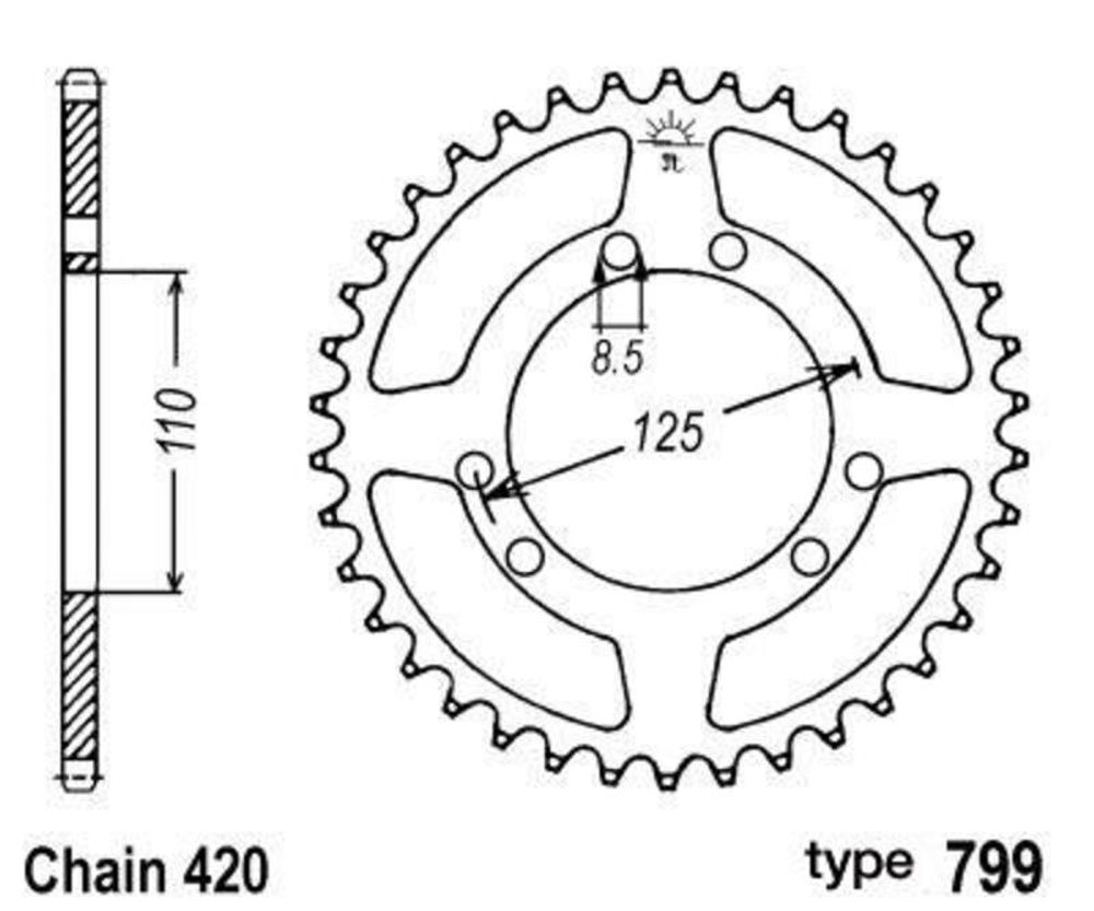SP 1047663 B1 Standard Stahlritzel hinten - 420  passend fuer