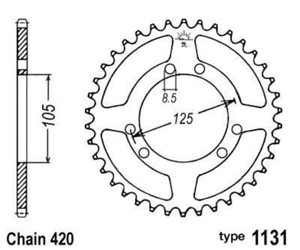 SP 1047665 B1 Standard Stahlritzel hinten - 420  passend fuer
