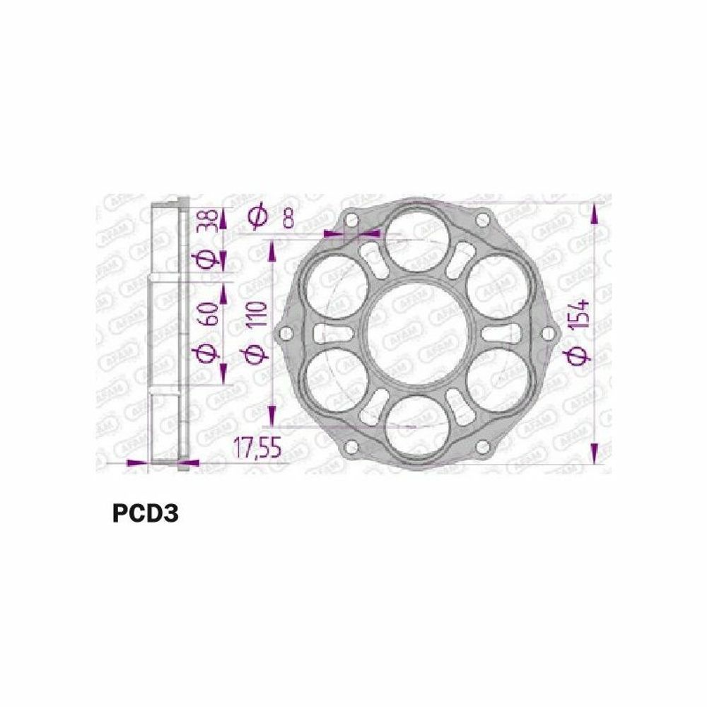 SP 1047821 AFAM Kettenradträger hinten - Typ 51804/51803    passend fuer DUCATI 1098