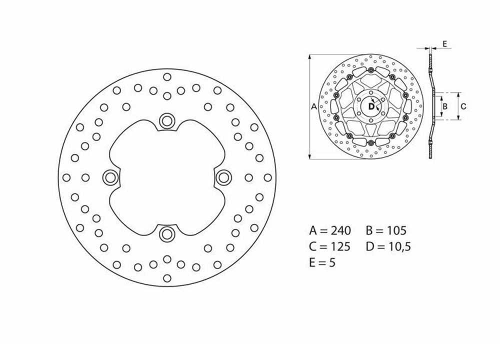 SP 1048777 BREMBO Serie Oro rund starr Bremsscheibe  passend fuer HONDA CB 900 F HORNET